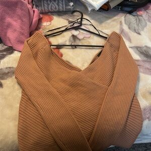 Forever 21 Tan V-Neck sweater.